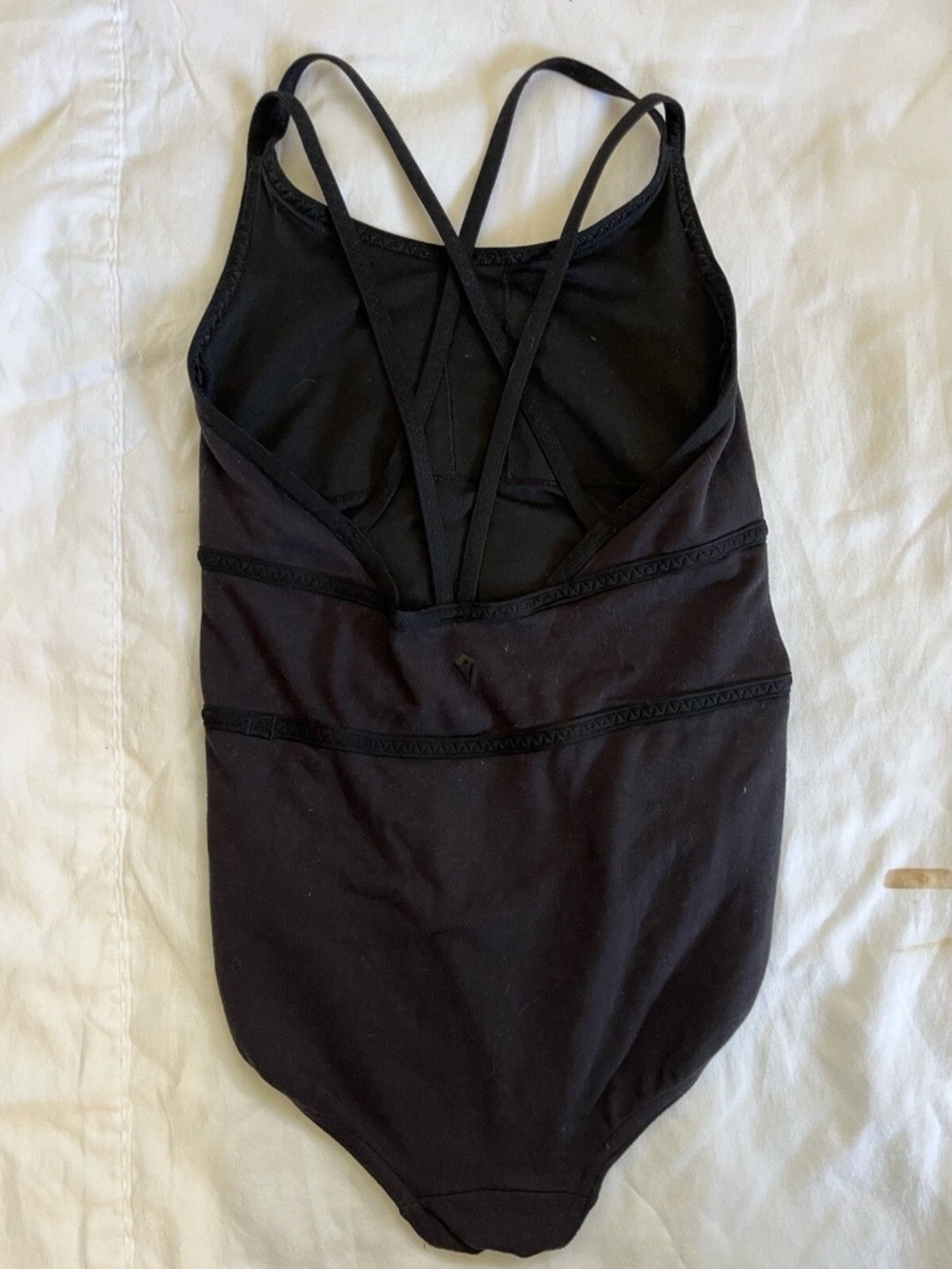 Ivivva by Lululemon Size 12 Black Bodysuit Leotard Stretch Dance Strappy Tank